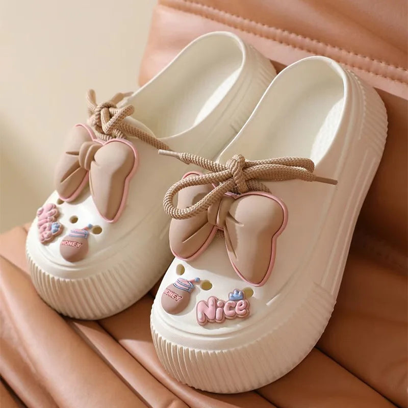 Women’s DIY Platform Sandals – Thick Sole EVA Clogs with Flowers