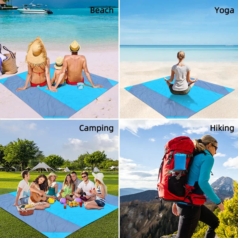 Waterproof Pocket Beach Blanket – Lightweight & Portable (2x2.1m)