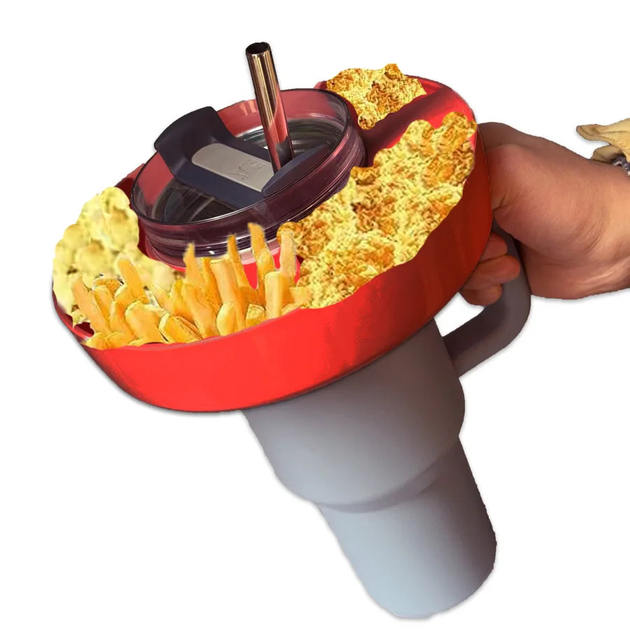 3/4-Grid Snack Bowl – Partitioned Tray for 40oz Tumbler with Handle