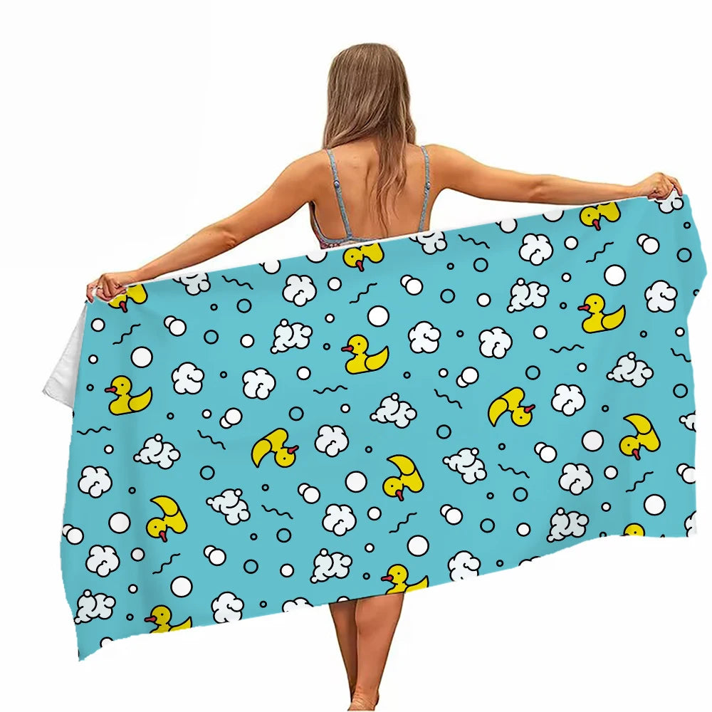 Extra Large Quick-Dry Microfiber Beach Towel – Chic Duck Design
