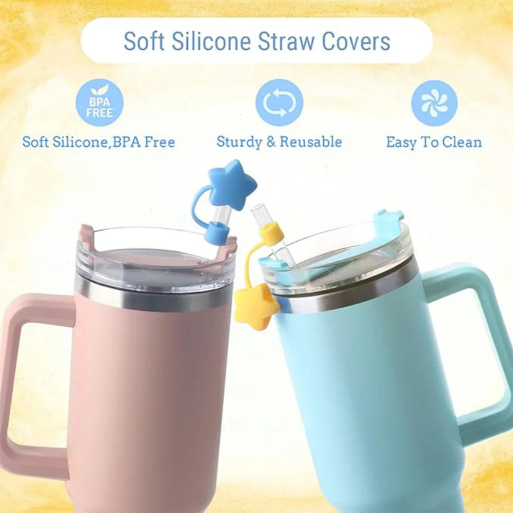 10mm Star Shape Straw Cover With 30/40 Oz Tumbler Silicone Star
