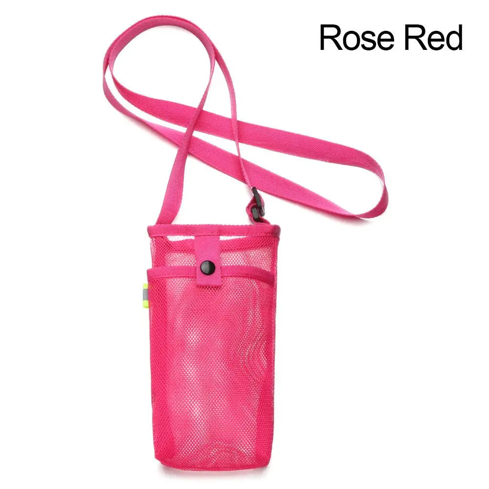 Sport Bottle Holder – Mesh Sleeve with Strap & Phone Pocket for Outdoor Use