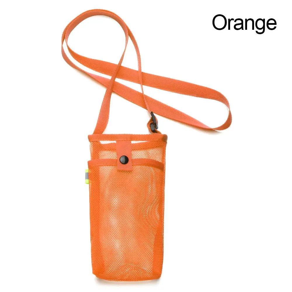 Sport Bottle Holder – Mesh Sleeve with Strap & Phone Pocket for Outdoor Use