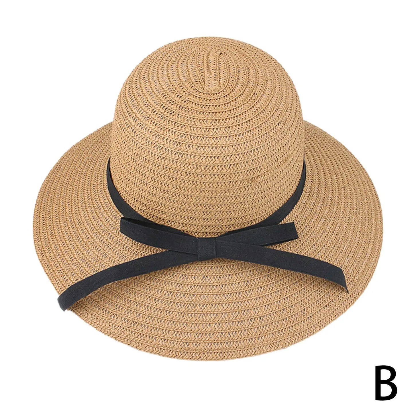 Summer Straw Hat – Wide Brim Foldable Beach Sun Hat for Women