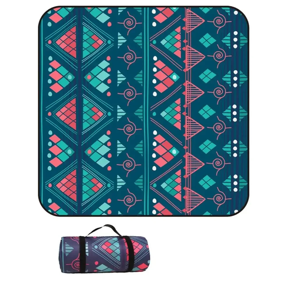 Thickened Ethnic Style Picnic Mat – Waterproof & Portable (200×150cm)