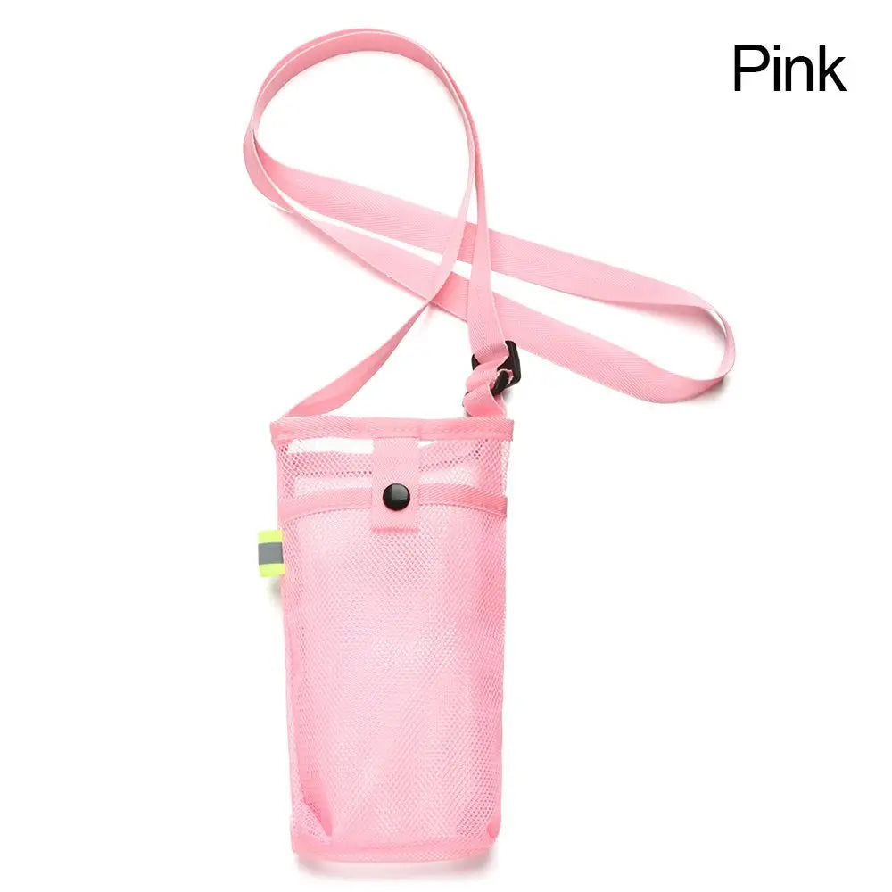 Sport Bottle Holder – Mesh Sleeve with Strap & Phone Pocket for Outdoor Use