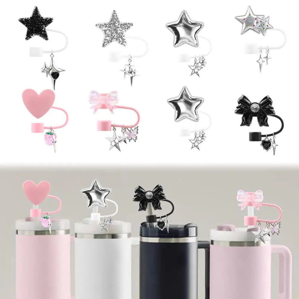 4PCS Star Straw Covers – Cute 10mm Silicone Toppers for Tumblers