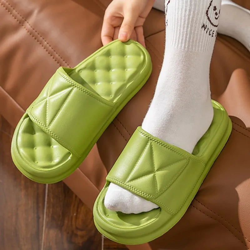 Unisex Macaron Color Slippers – Comfortable Non-Slip Home Shoes