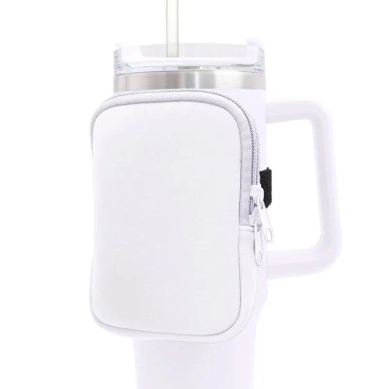 Water Bottle Pouch – Neoprene Caddy for 20/30/40oz Stanley Cup, Holds Cards & Essentials