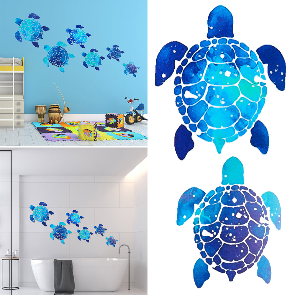 2 Sets (12PCS) Sea Turtle Wall Stickers – Waterproof Ocean Decals