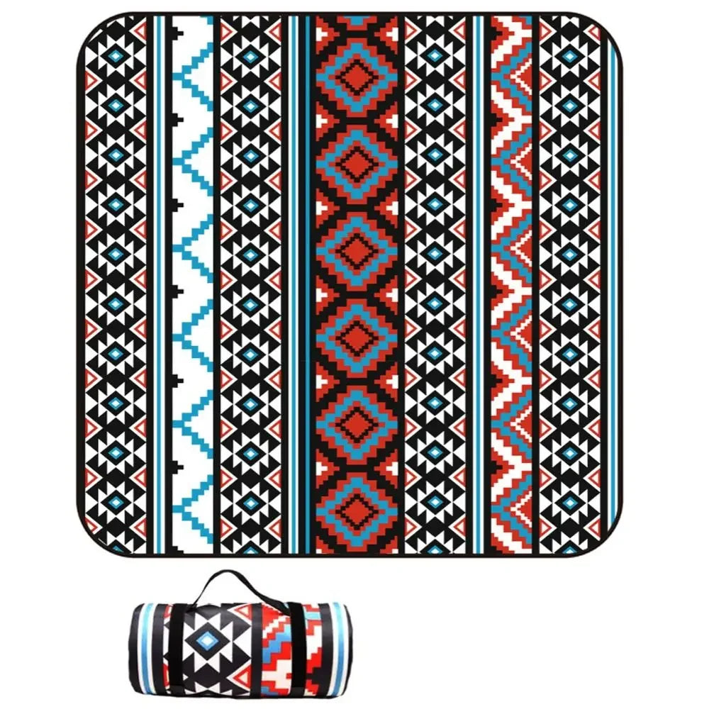 Thickened Ethnic Style Picnic Mat – Waterproof & Portable (200×150cm)