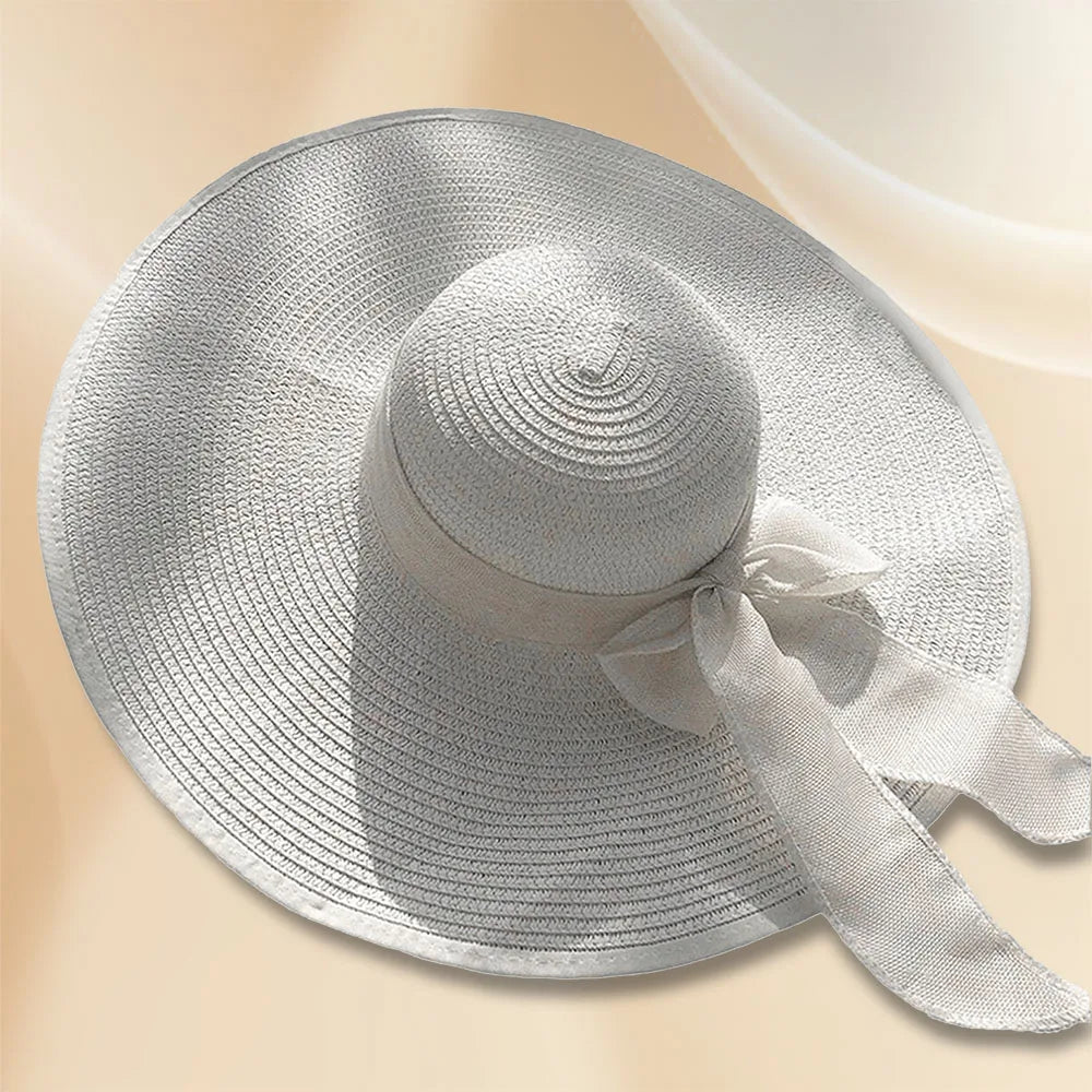 Women's Oversized Brim Straw Hat – Summer Sun Protection Beach Hat