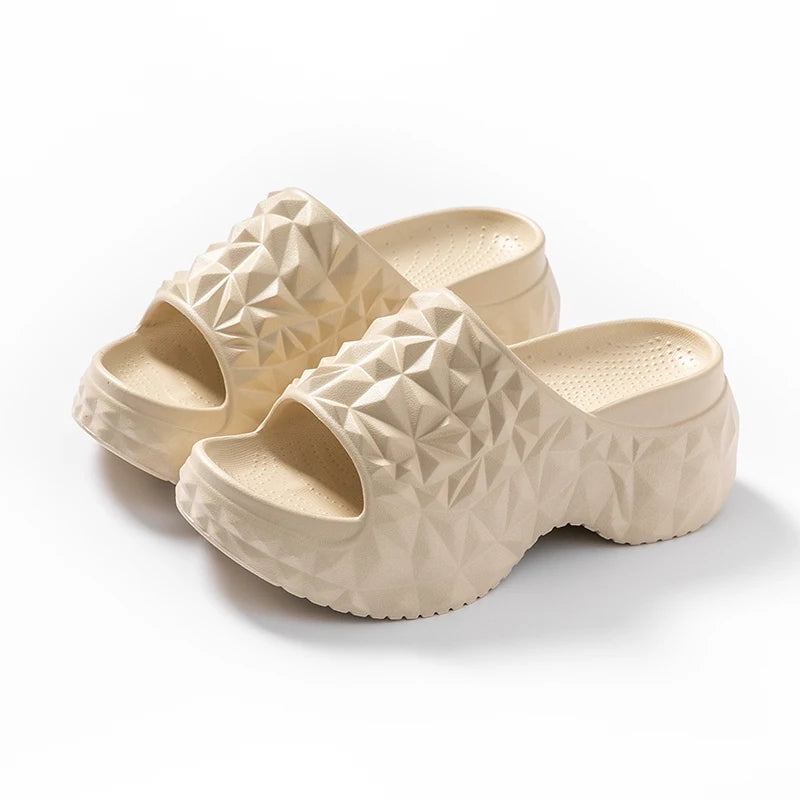 Women’s 7CM High Heel Wedge Flip-Flops – Non-Slip Beach Sandals
