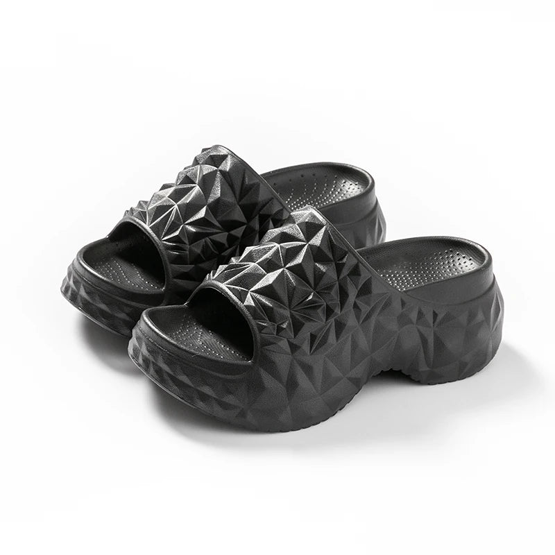 Women’s 7CM High Heel Wedge Flip-Flops – Non-Slip Beach Sandals