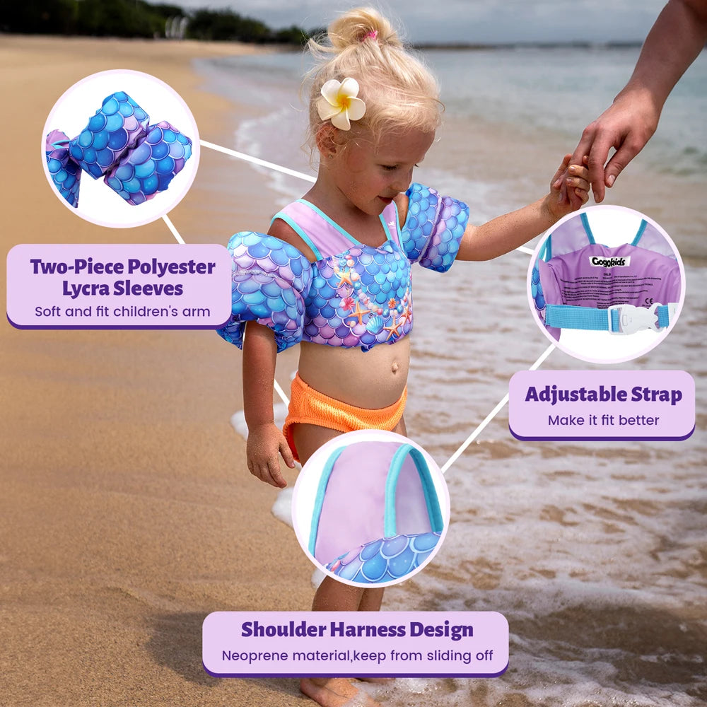 Ceeprints Kids' Float Vest with Arm Sleeves – Safe & Fun Swimming Aid