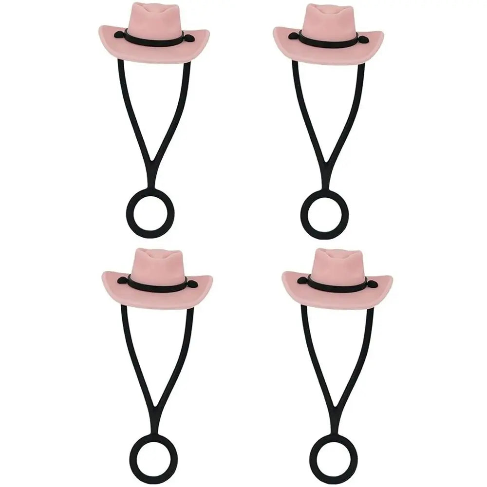 Silicone Cowboy Hat Straw Covers – Cap Compatible for 30/40oz Tumbler, Cowgirl Topper Lid Accessories
