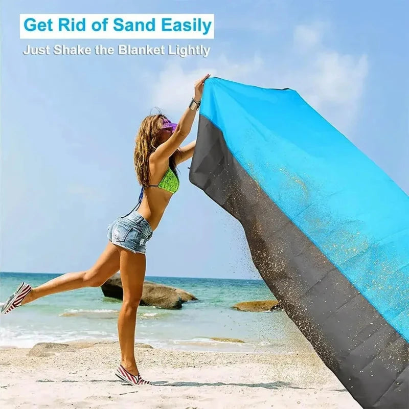 Waterproof Pocket Beach Blanket – Lightweight & Portable (2x2.1m)