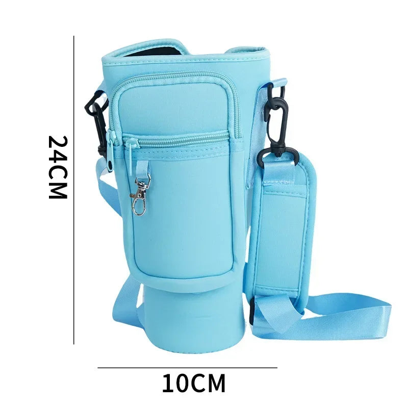 40oz Crossbody Cup Bag – Insulated Diving Fabric with Detachable Strap for Outdoor & Travel