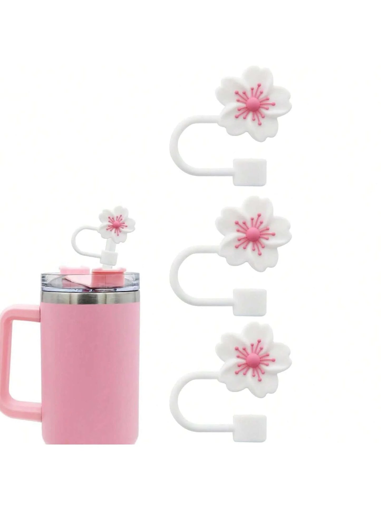 Flower Silicone Straw Covers – Cute Dust Caps for Tumbler Straw Tips
