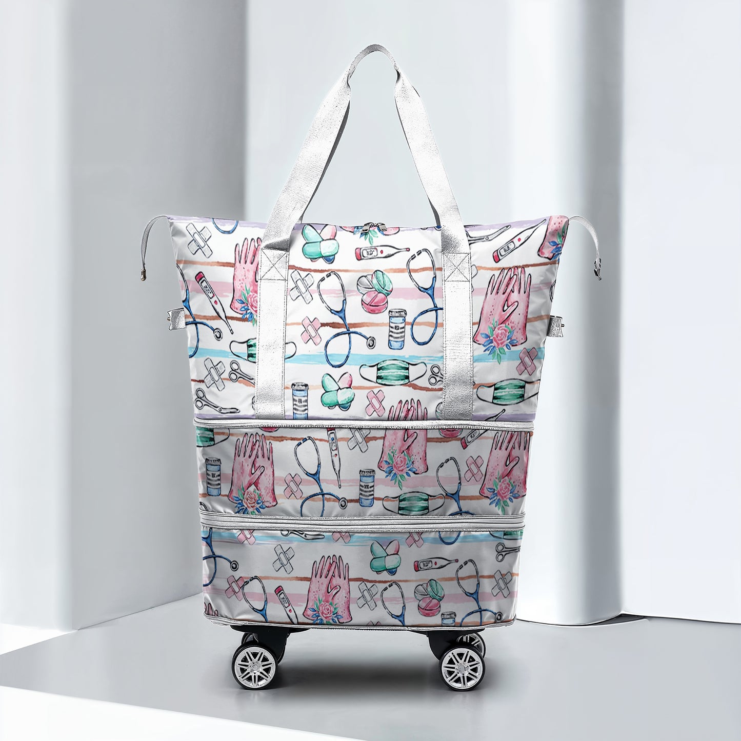 Cee™ Rolling Duffle Bag Stethoscope Chic