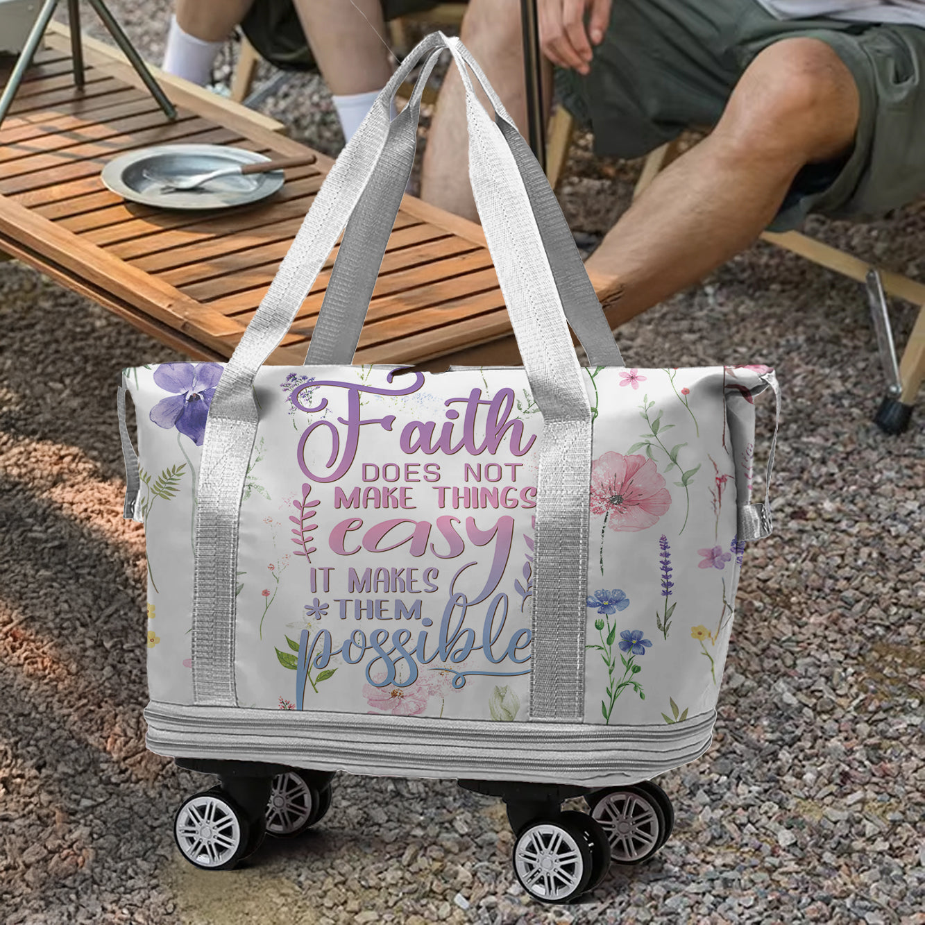 Cee™ Rolling Duffle Bag Faith & Flowers