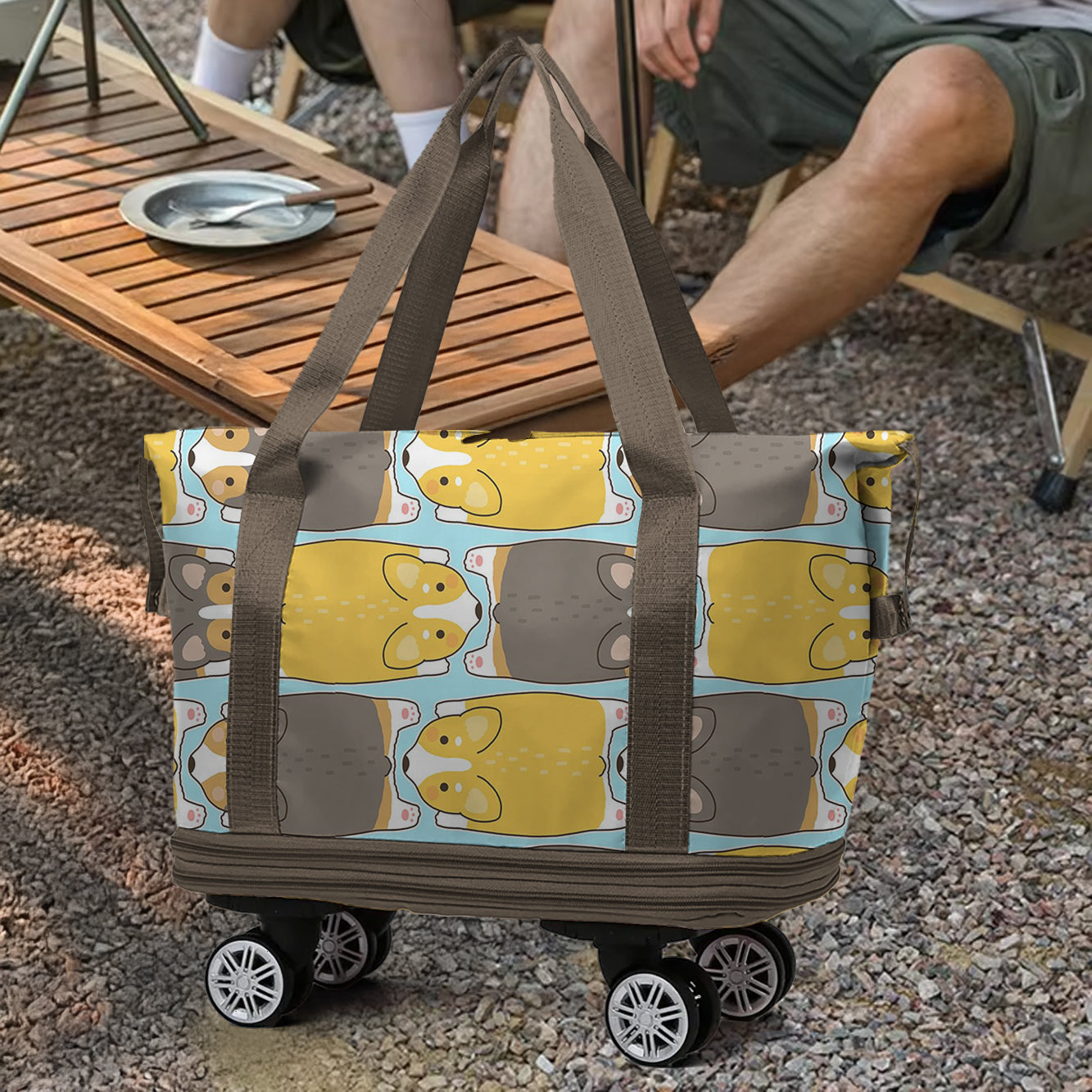 Cee™ Rolling Duffle Bag Chasing Corgi