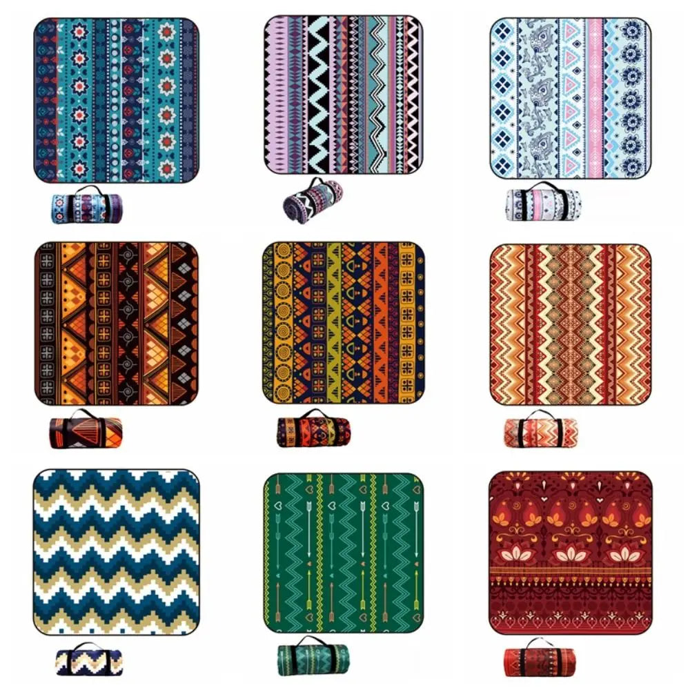 Thickened Ethnic Style Picnic Mat – Waterproof & Portable (200×150cm)