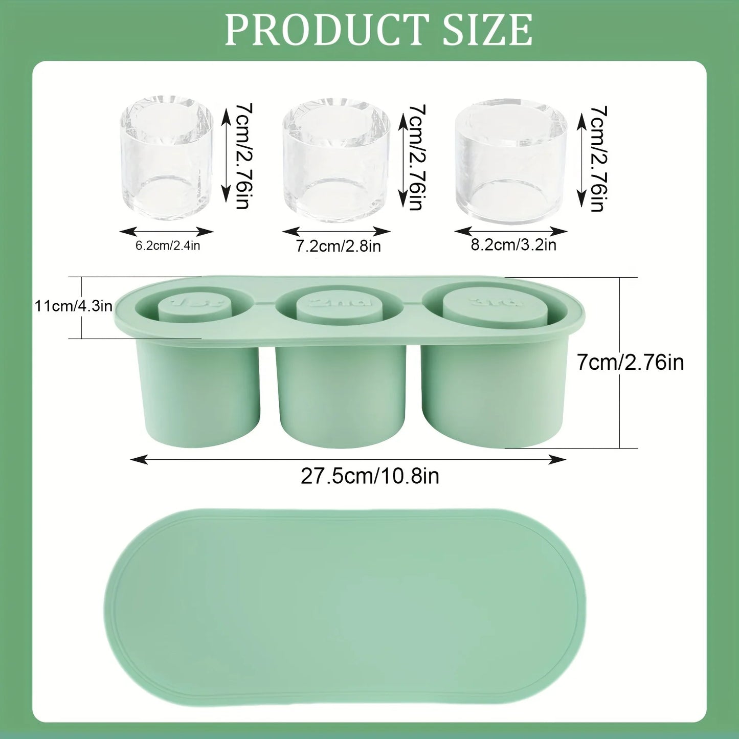 Silicone Ice Mold with Lid – Cylinder Shape for Tumblers, Freezer Bin for Drinks & Cocktails