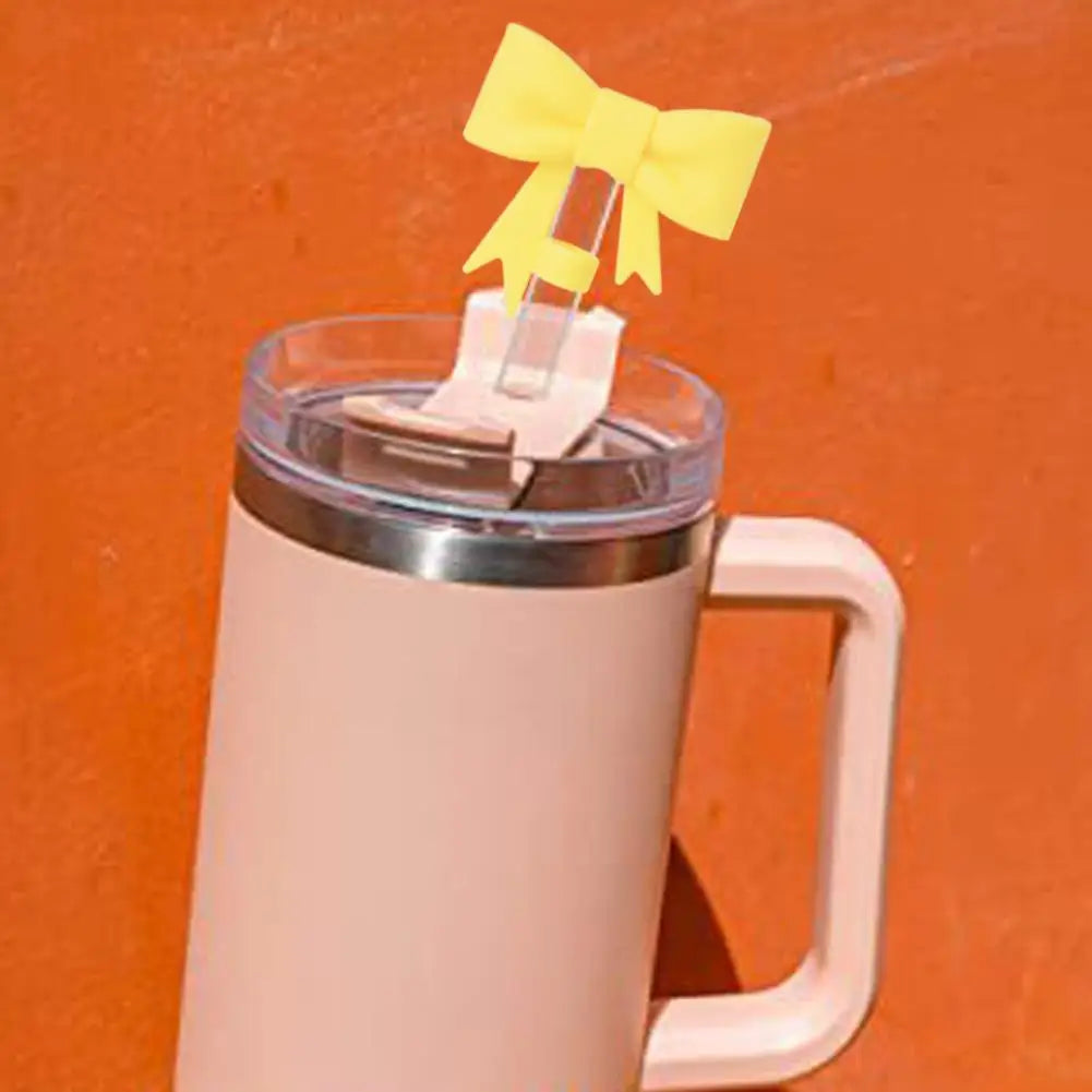 Lovely Bow Straw Covers – Reusable Silicone Toppers for 30/40oz Tumbler