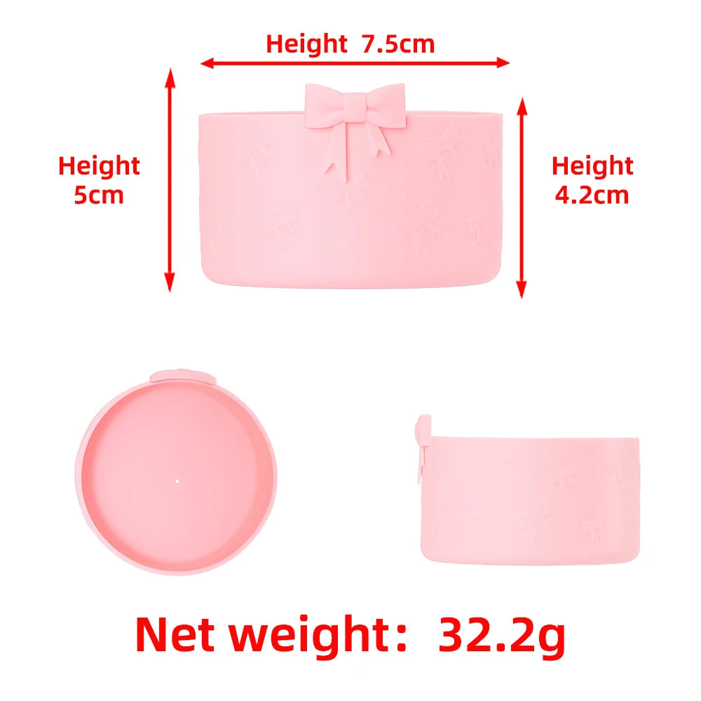 Silicone Cup Cover – Anti-Slip & Heat-Insulating Base with Butterfly Bow, Fits 12–40oz Tumblers