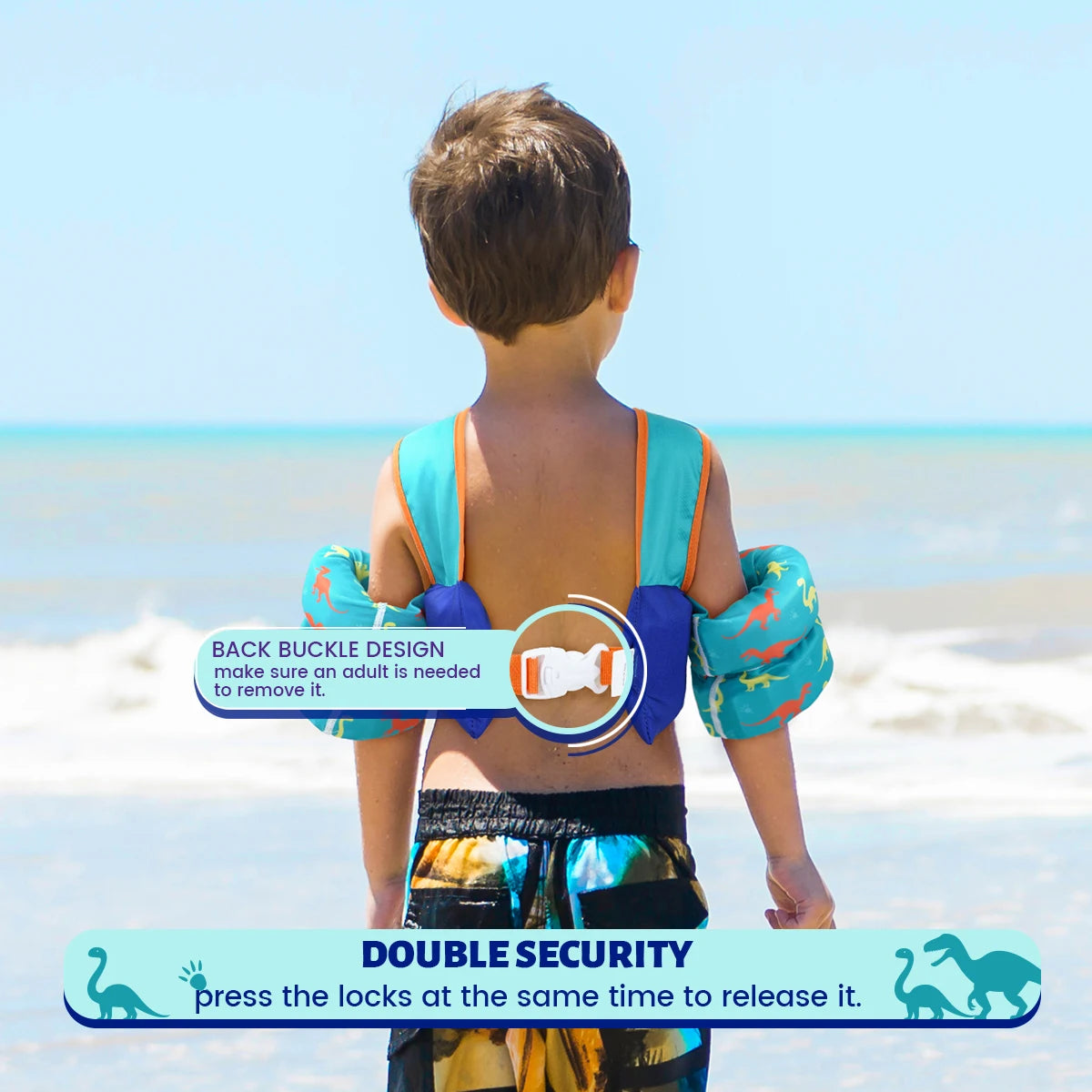 Ceeprints Kids' Float Vest with Arm Sleeves – Safe & Fun Swimming Aid