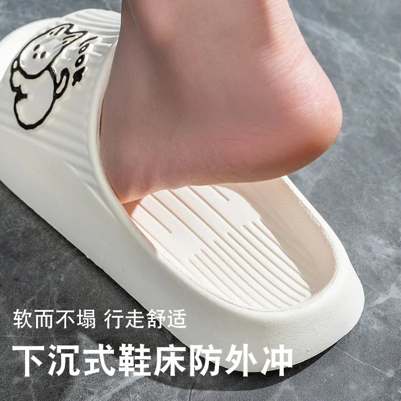 Women’s Summer Cat Cartoon Slippers – Non-Slip Platform Sandals