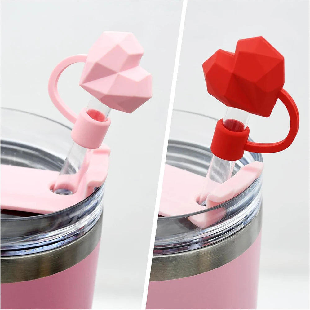 Straw Cover Cap for 30oz 40oz Tumbler Cup, Heart-shaped Straw Topper