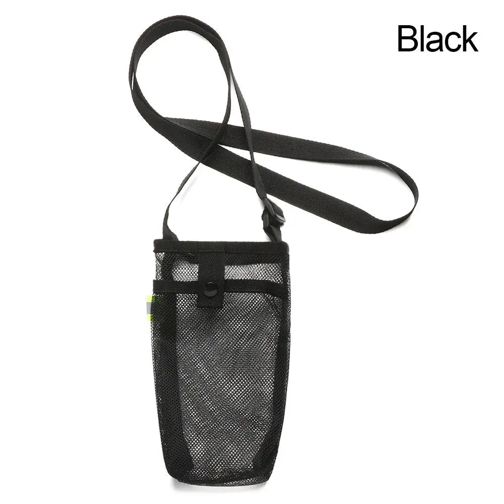 Sport Bottle Holder – Mesh Sleeve with Strap & Phone Pocket for Outdoor Use