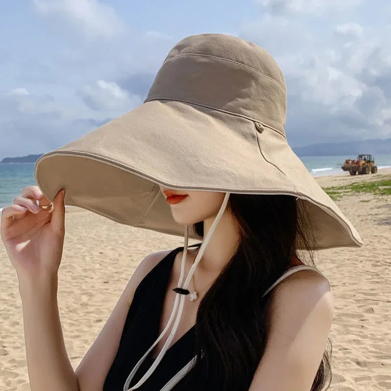 Wide Brim UPF 50+ Sun Hat – Women's Anti-UV Protection Beach & Hiking Hat