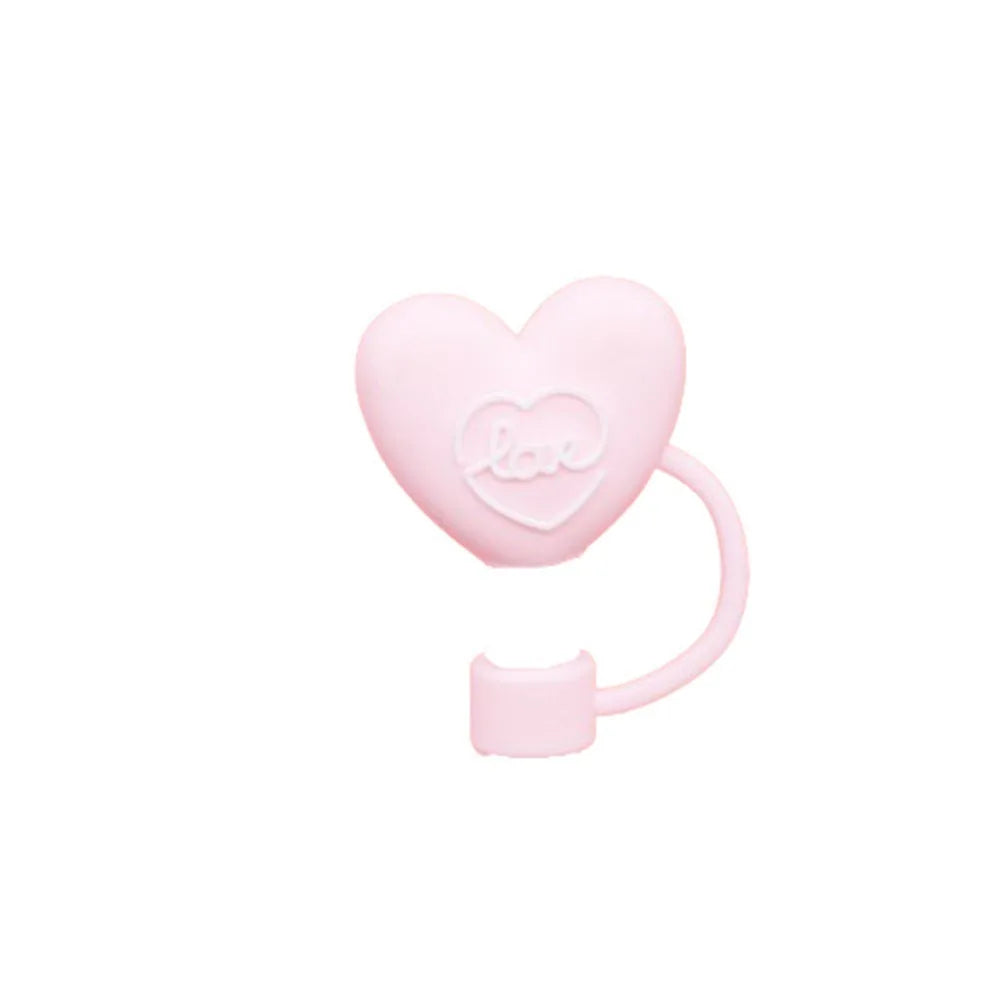 10mm Heart Straw Covers – Kawaii Anti-Spill Silicone Toppers for 30/40oz tumbler