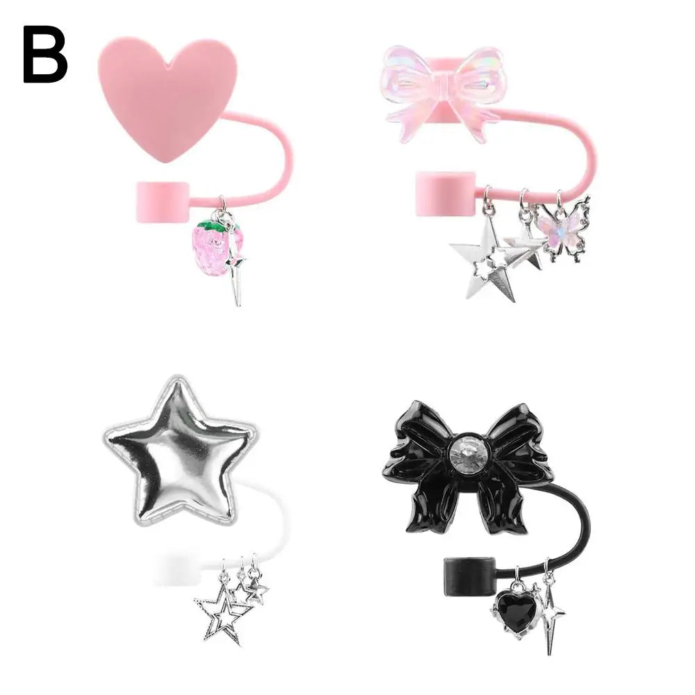 4PCS Star Straw Covers – Cute 10mm Silicone Toppers for Tumblers