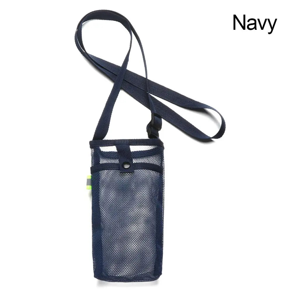 Sport Bottle Holder – Mesh Sleeve with Strap & Phone Pocket for Outdoor Use