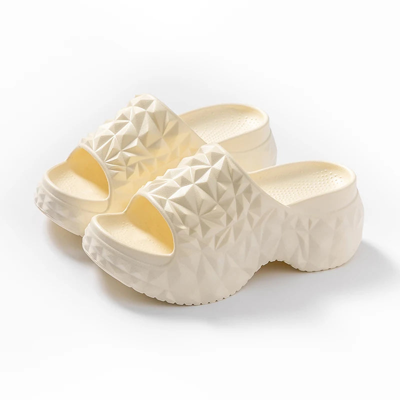 Women’s 7CM High Heel Wedge Flip-Flops – Non-Slip Beach Sandals