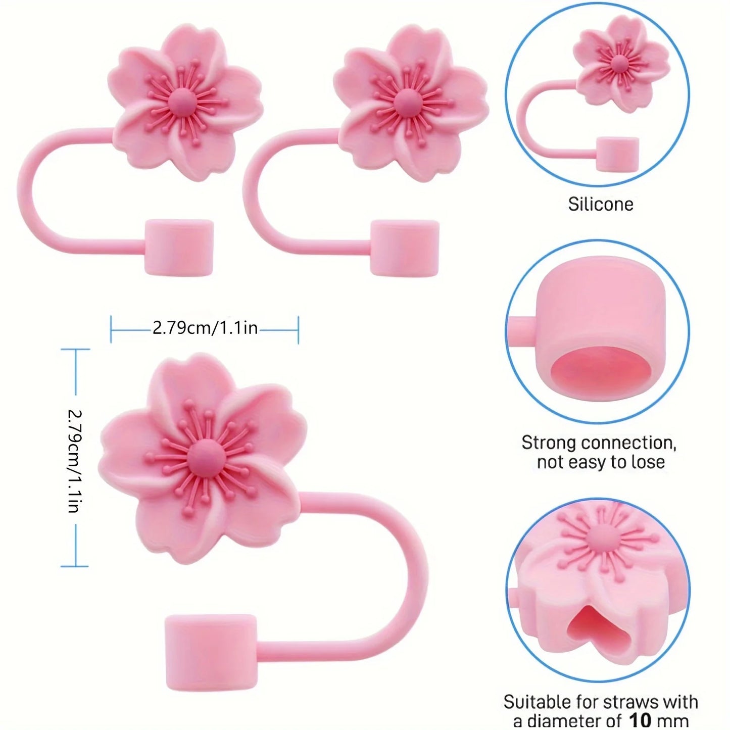 Flower Silicone Straw Covers – Cute Dust Caps for Tumbler Straw Tips