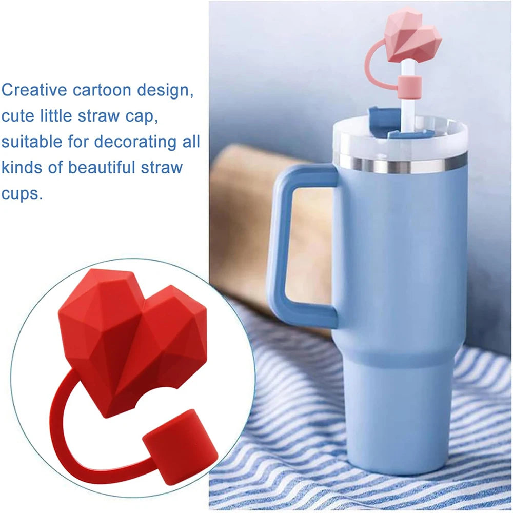 Straw Cover Cap for 30oz 40oz Tumbler Cup, Heart-shaped Straw Topper
