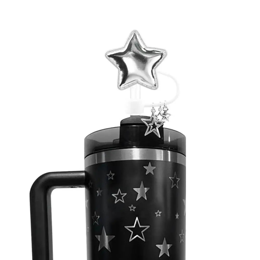 4PCS Star Straw Covers – Cute 10mm Silicone Toppers for Tumblers