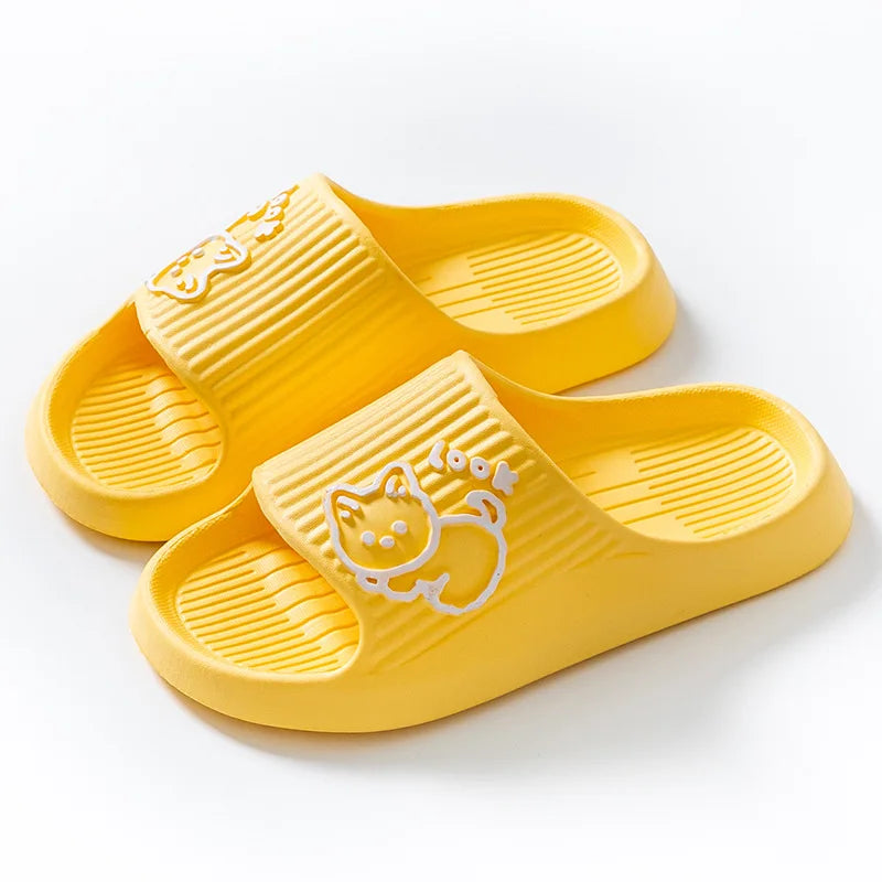 Women’s Summer Cat Cartoon Slippers – Non-Slip Platform Sandals