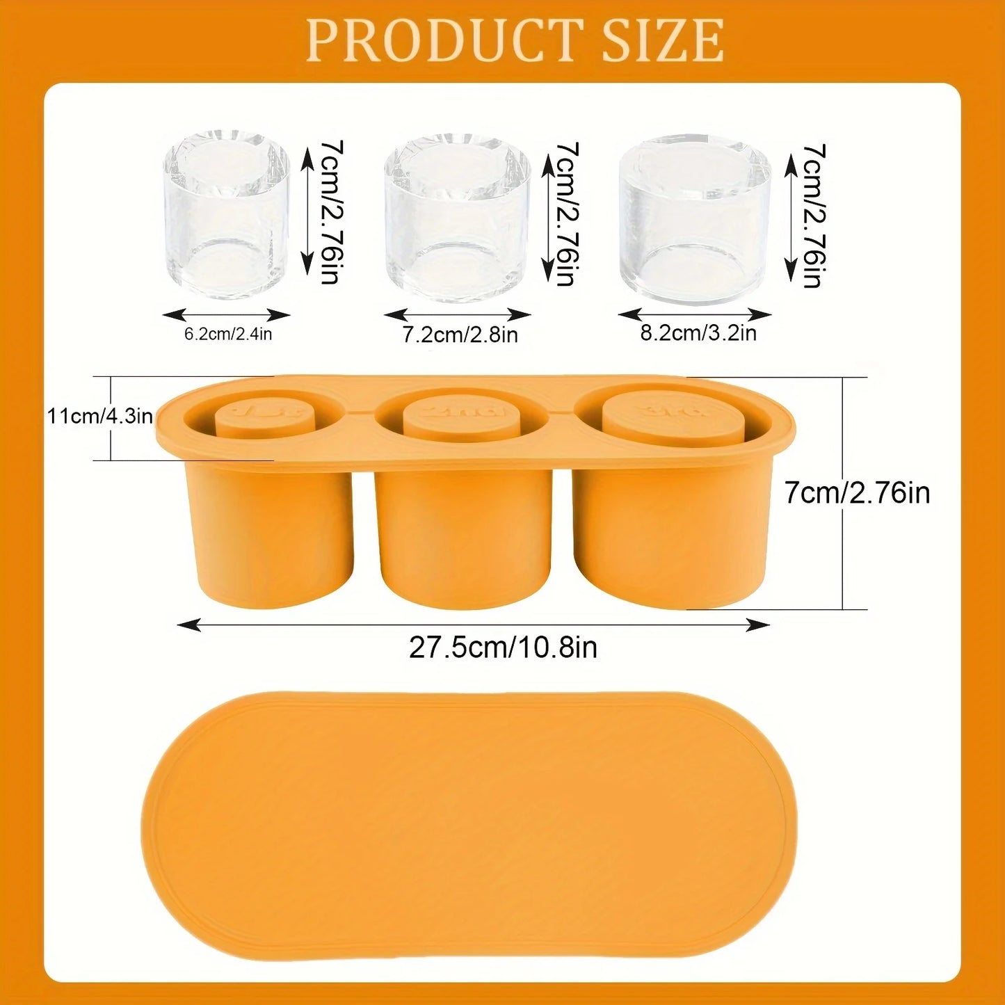 Silicone Ice Mold with Lid – Cylinder Shape for Tumblers, Freezer Bin for Drinks & Cocktails