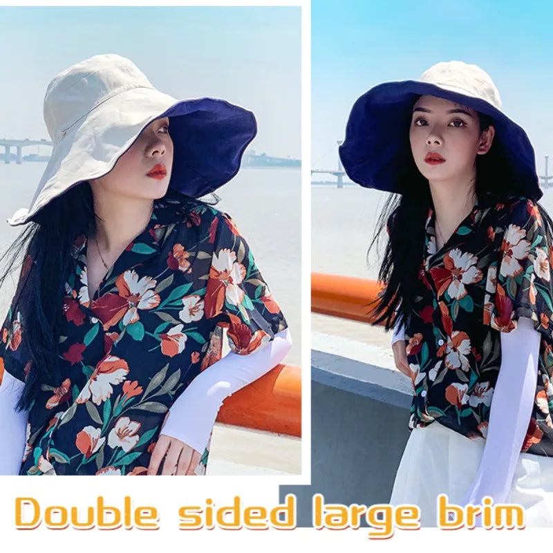 Wide Brim UPF 50+ Sun Hat – Women's Anti-UV Protection Beach & Hiking Hat
