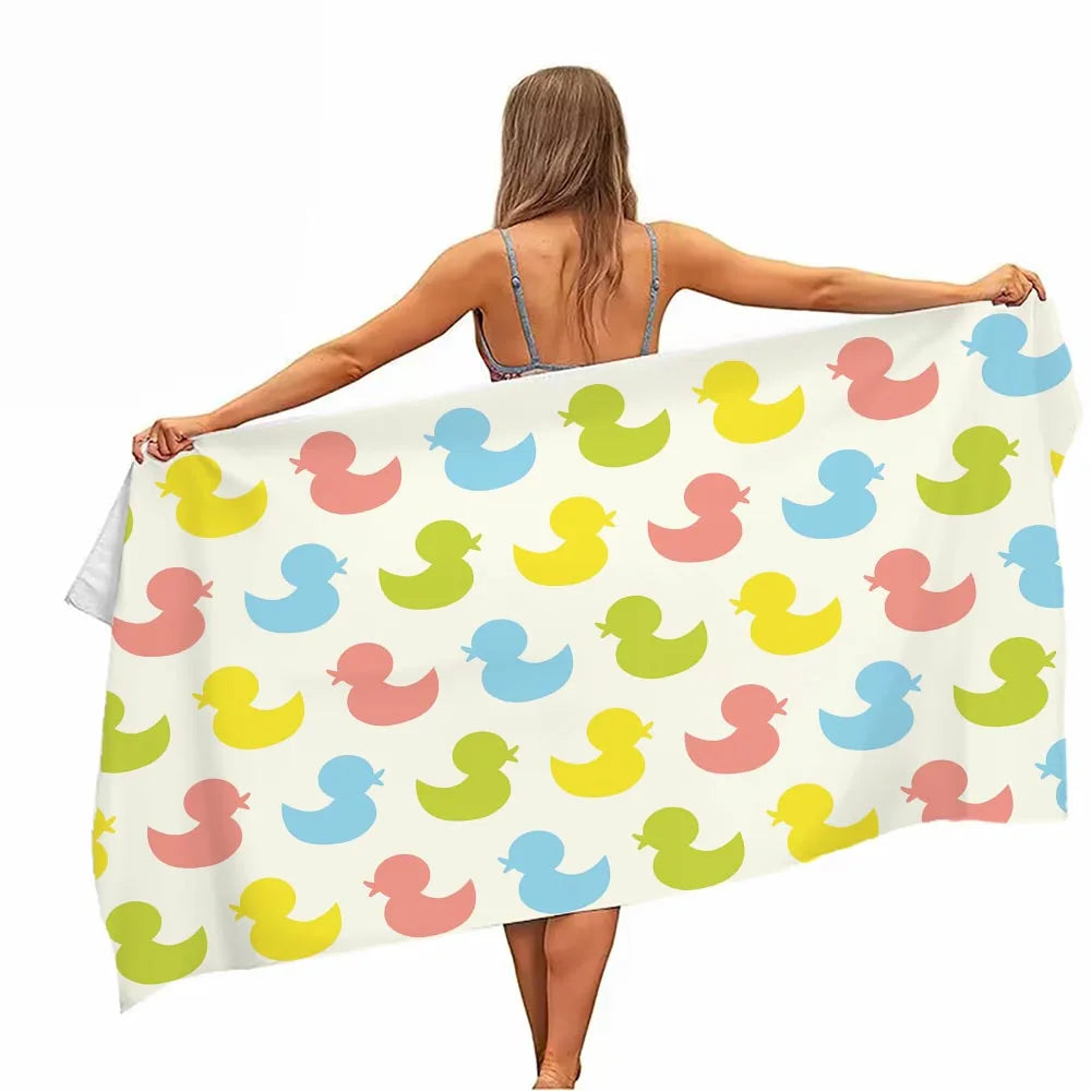Extra Large Quick-Dry Microfiber Beach Towel – Chic Duck Design