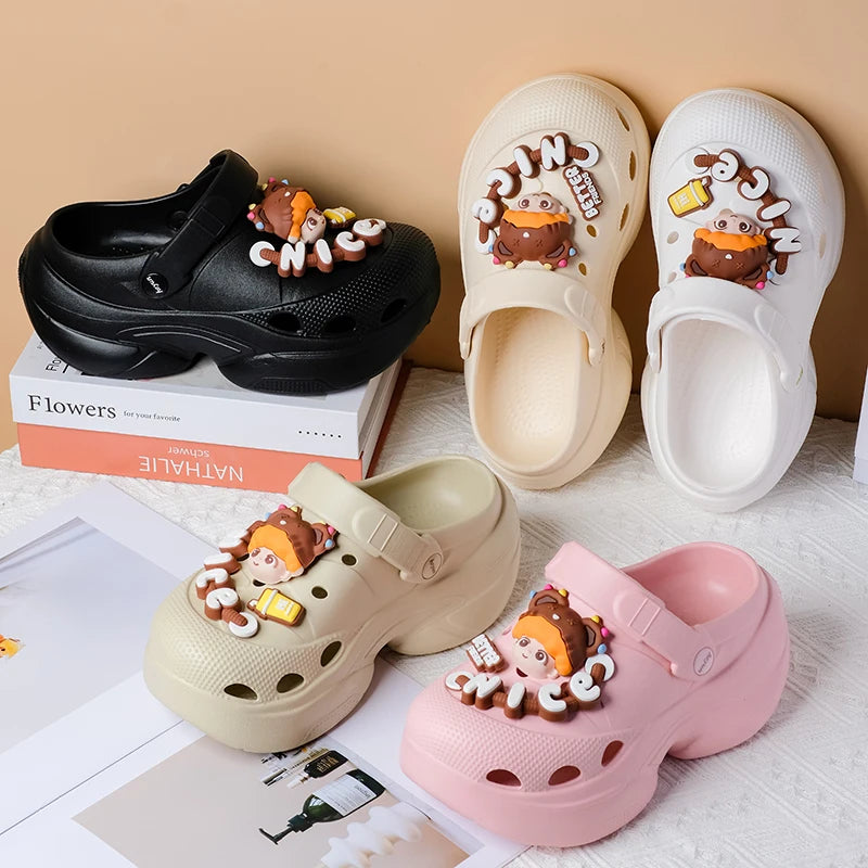 Women’s Summer Wedge Sandals – Breathable Platform Clogs