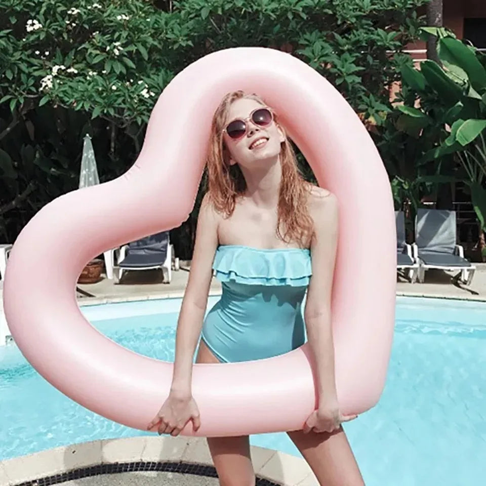 Ceeprints 90'' Sweet Heart Inflatable Swim Ring