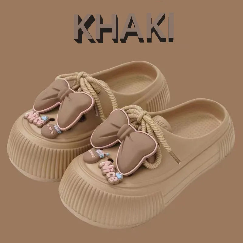 Women’s DIY Platform Sandals – Thick Sole EVA Clogs with Flowers