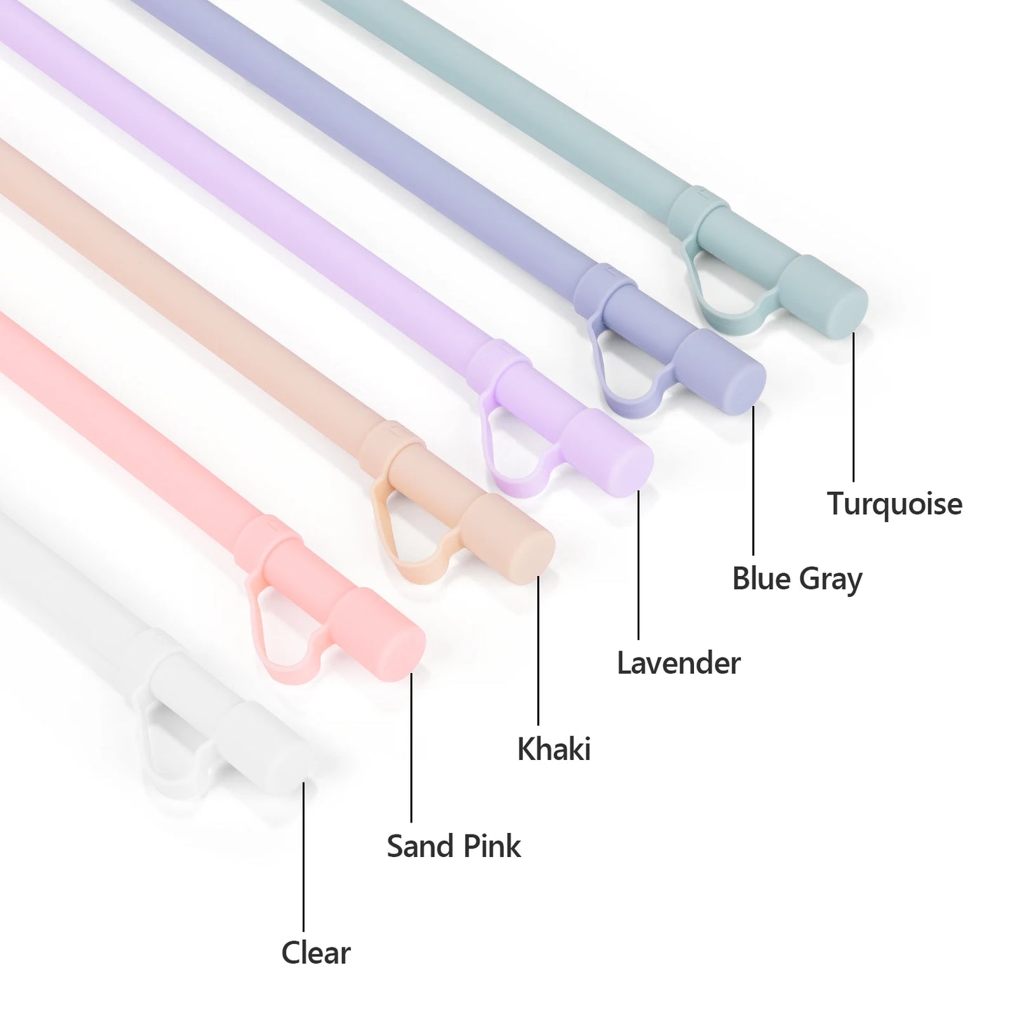 6PCS Long Silicone Straws with Covers – Compatible with 30/40oz Tumblers